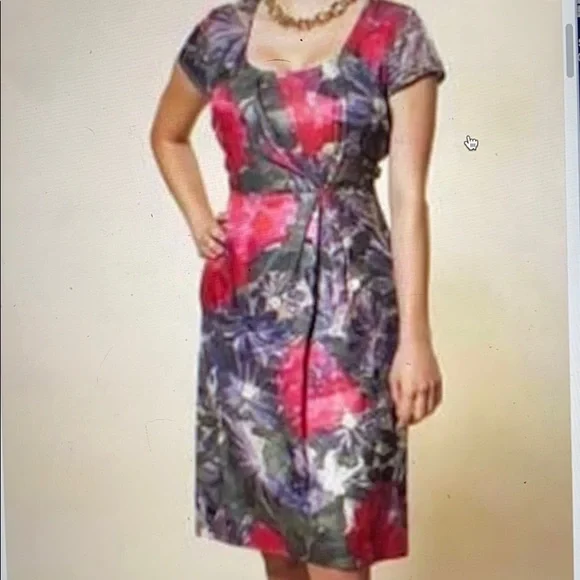 NWT!! Banana Republic MadMen Begonias Print Dress - Picture 2 of 9